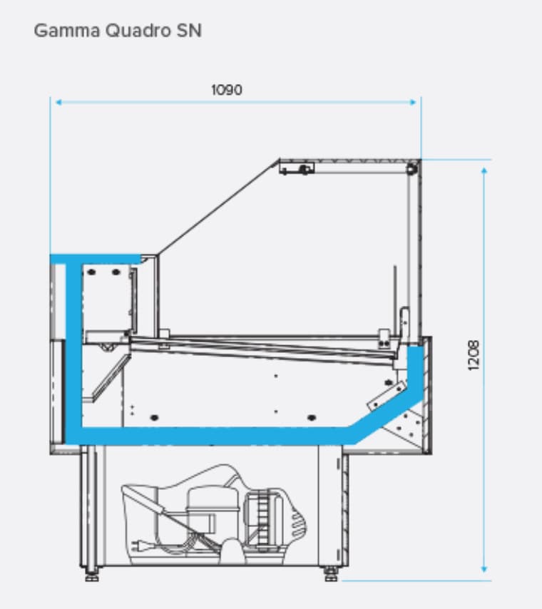 Витрина холодильная Cryspi Gamma-2 QuadroLX SN 1500 RAL9016/7016 Gamma-2 Quadro