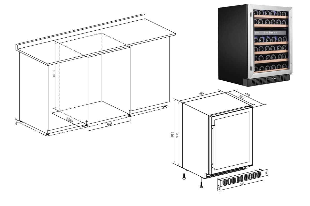 Шкаф винный Temptech WPX60DCS