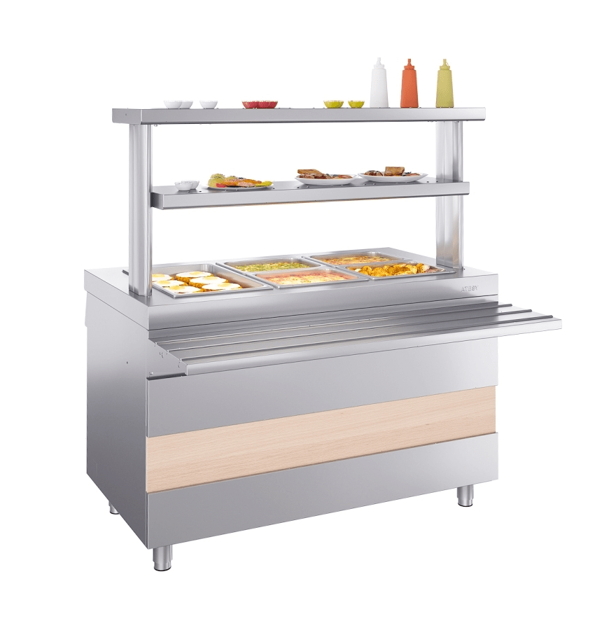 Прилавок-мармит для вторых блюд Atesy Ривьера М2-1120-02-СО без полок