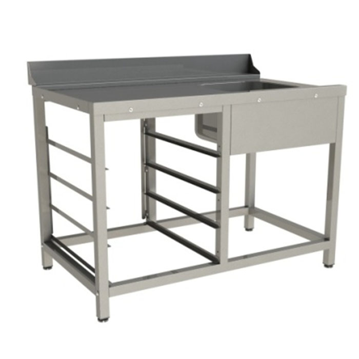 Стол для грязной посуды Restoinox СВПМВЦН/1-12/7,4-Б с направляющими для кассет