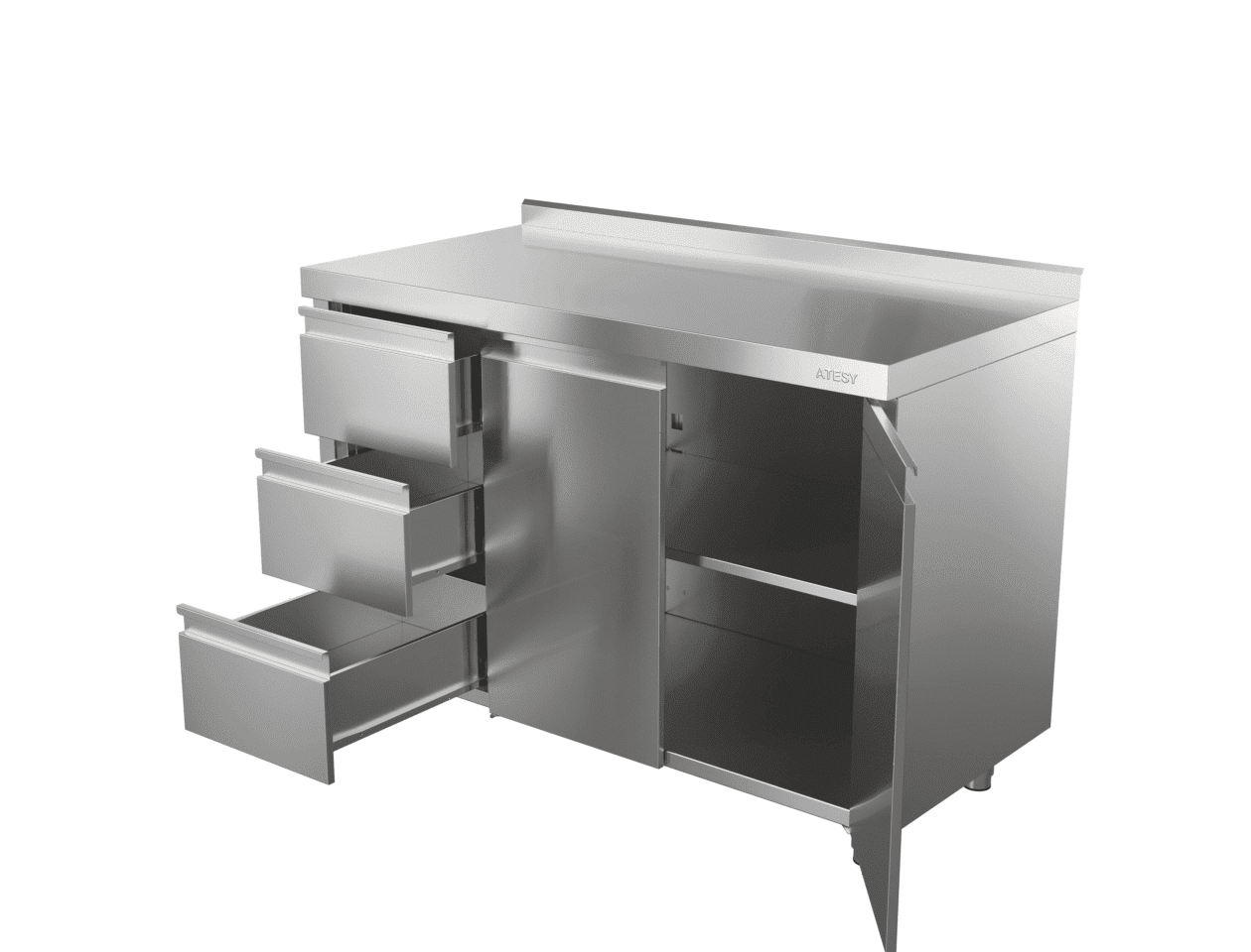 Стол-тумба с дверями Atesy СТ-С-1-1500.700-02-Р-3Л (СТ-3/1500/700 с ящиками)