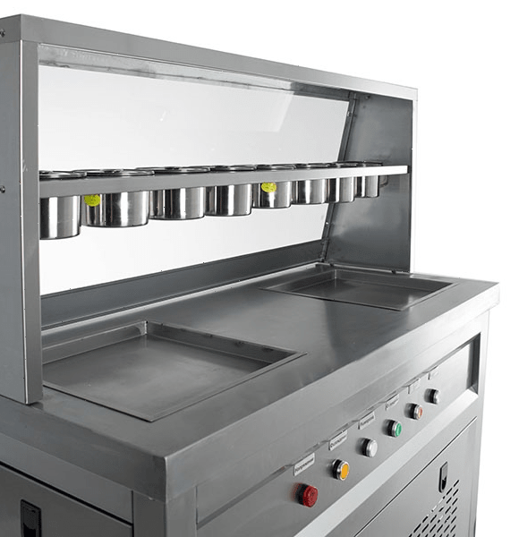 Фризер для жареного мороженого Foodatlas KCB-2F (контейнеры, стол для топпингов)