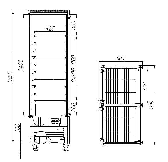 Витрина кондитерская Carboma R800C (D4 VM 800-1) Inox (0430)