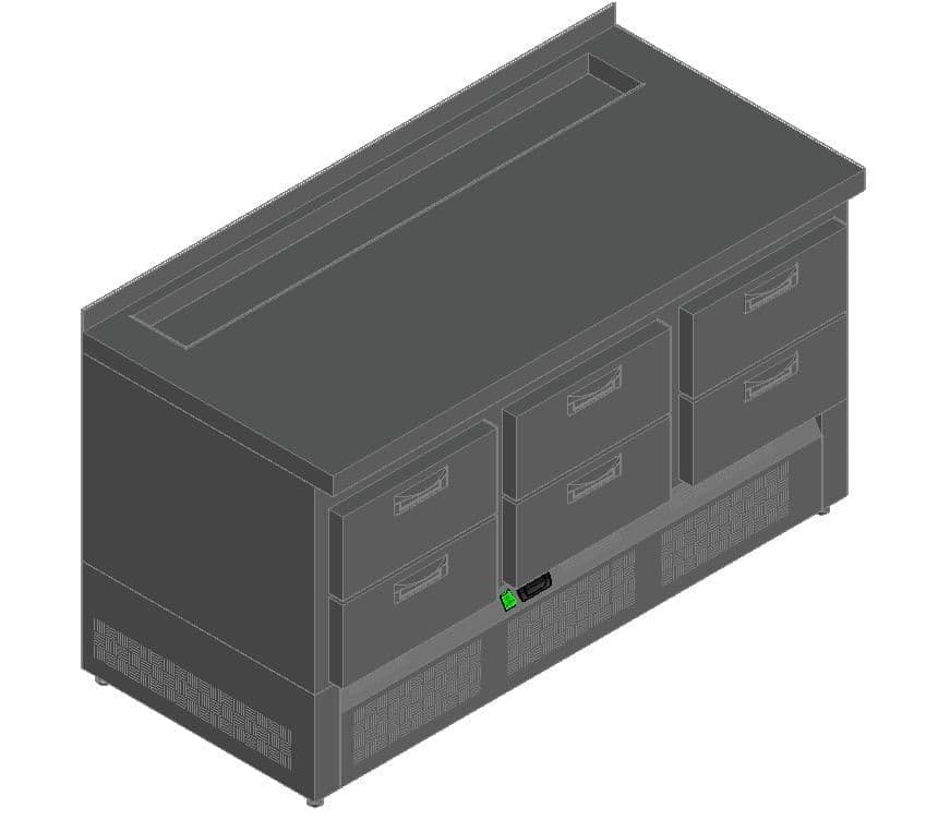 Стол холодильный (саладетта) Hicold SLE3-222GN без крышки
