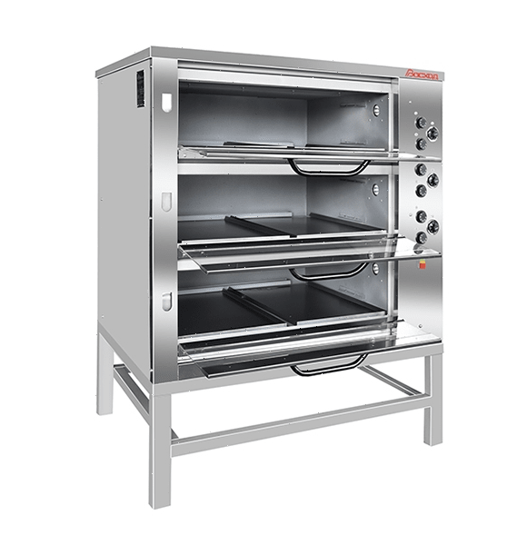 Печь хлебопекарная Восход ХПЭ-750/3 С (стеклянная дверь) в обрешетке