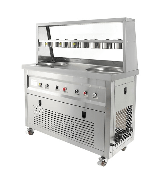 Фризер для жареного мороженого Foodatlas KCB-2Y (контейнеры, световой короб, стол для топпингов)