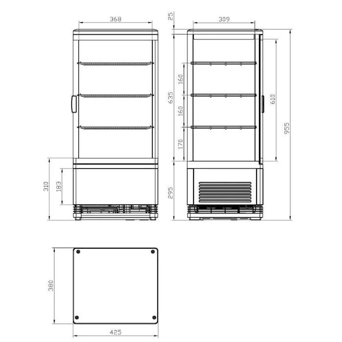 Витрина холодильная Cooleq CW-85, черная