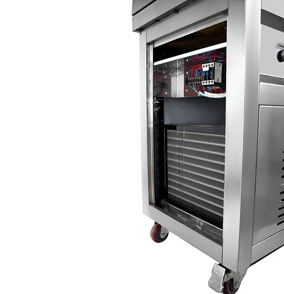 Фризер для жареного мороженого Foodatlas KCB-2F (стол для топпингов, 2 компрессора)