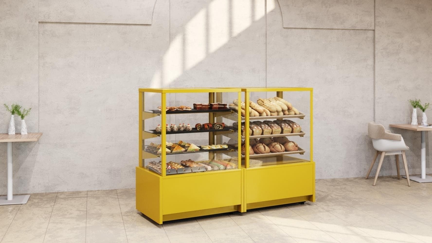 Витрина хлебная Carboma KC70 N 1,3-2 Сube Техно 9006-9005 (без стекла)