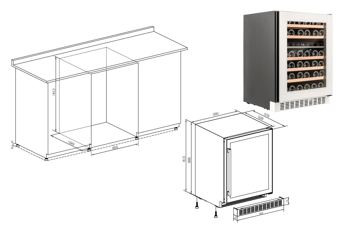 Шкаф винный Temptech OX60DRW
