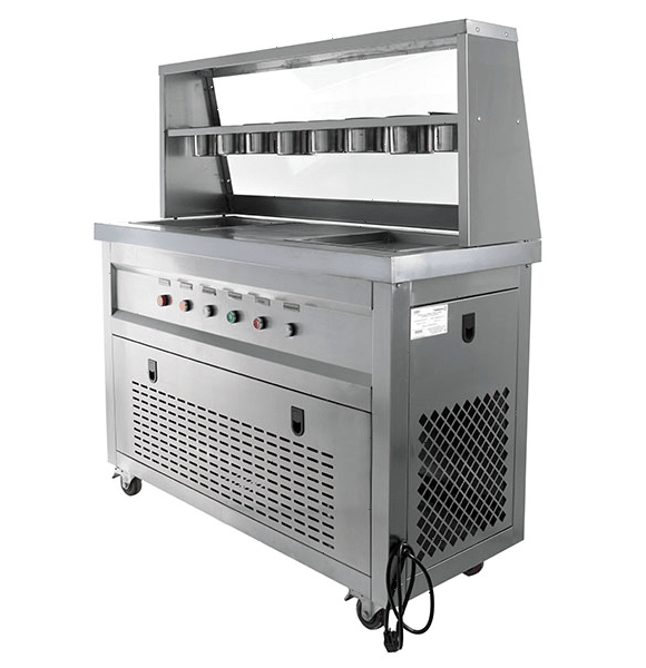 Фризер для жареного мороженого Foodatlas KCB-2F (контейнеры, стол для топпингов)