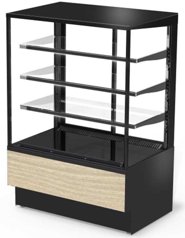 Витрина кондитерская Cryspi ADAGIO Cube 900 C.2.G9005мат.H.B9005мат.Р1.РS.RAL9005мат