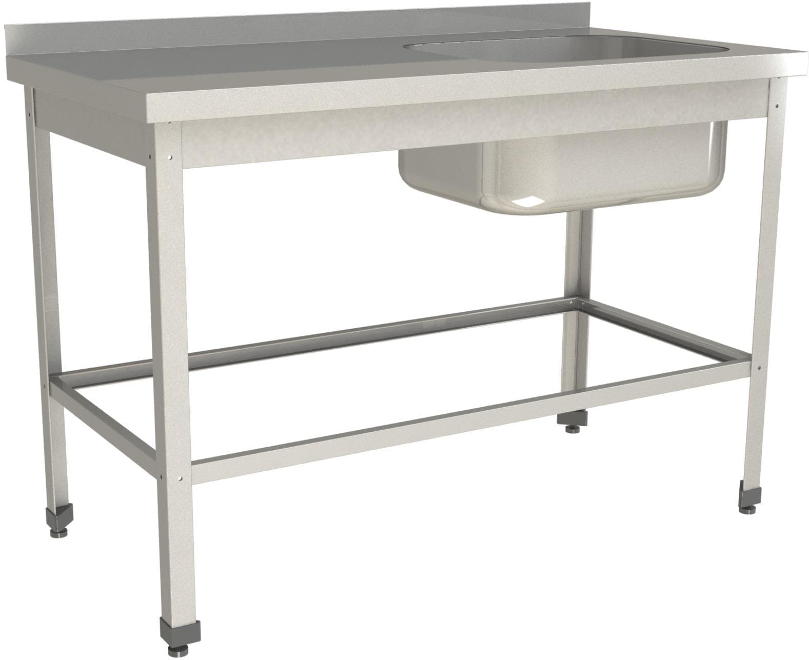 Стол с моечной ванной Restoinox ВМЦР/1-15/6-БПО-ЭН цельнотянутая с бортом