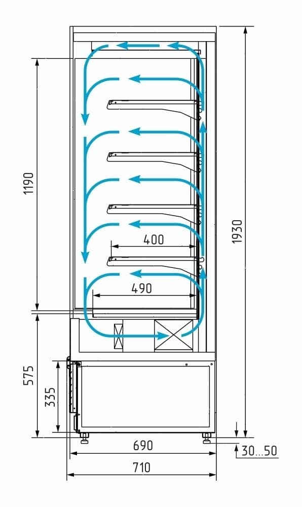 Горка холодильная Carboma FС 20-07 VM 1,9-2 (Cube 1930/710 ВХСп-1,9) 9006-9005